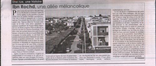 Ibn-Rochd, une allée melancolique