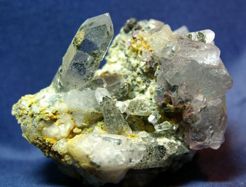 CN 69 - Fluorite octaédrique, Bournonite et Quartz, Yaogangxian, Chenzhou, Hunan 80 mm x 60 mm x h.70 mm