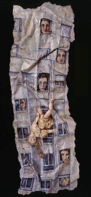 La poupée qui tombe - Huile technique mixte - 55 cm x 175 cm