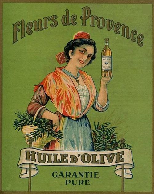 Vieille affiche d'huile d'olive