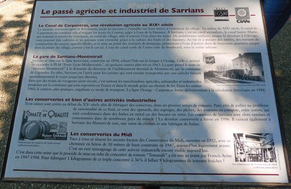 Panneau explicatif de Sarrians