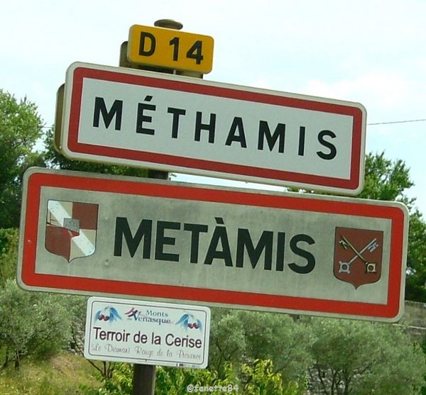 Panneau de la ville Méthamis