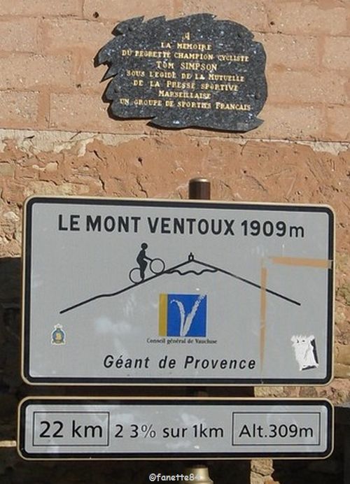Panneau Mont-Ventoux à Bédoin