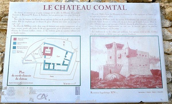 Plaque du vieux Château Comtal à Vaison la Romaine.