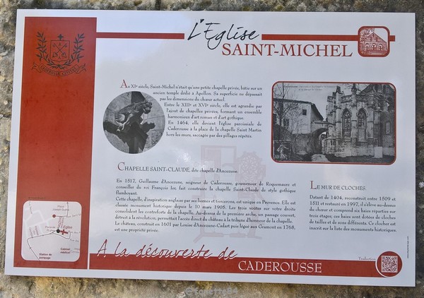 Plaque église de l'église st Michel à Caderousse