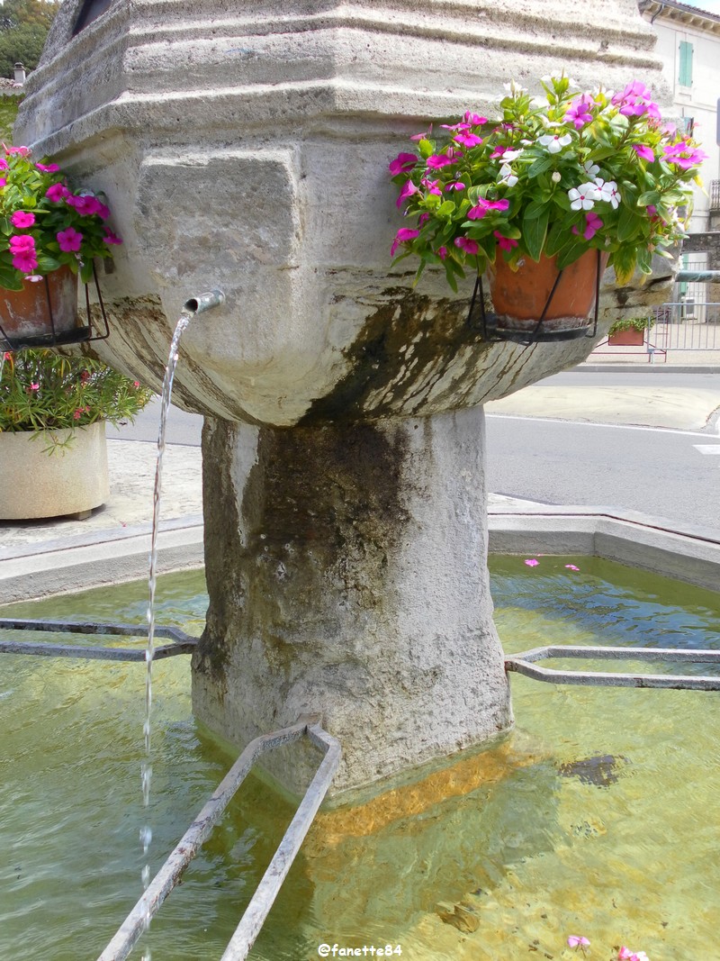 Fontaine fleurie à Crillon