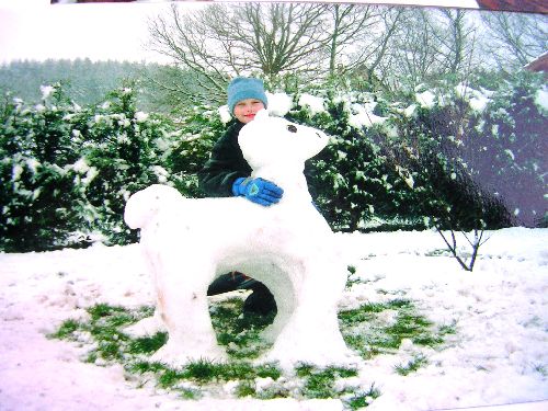 CHEVAL DE NEIGE FAIT AVEC JEN(en 2004)