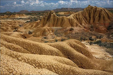 Champs d'argile fondue Bardenas Reales