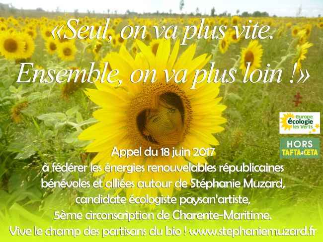 Tournesols bios, appel du 18 juin 2017