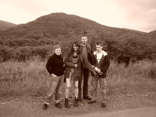 Kasia, Karolina , Puszek and Pawel , some days in the mountains Bieszczady ,  some walks on the mountains but a lot cards\'play because it was rainning almost all the time , but very nice fun 