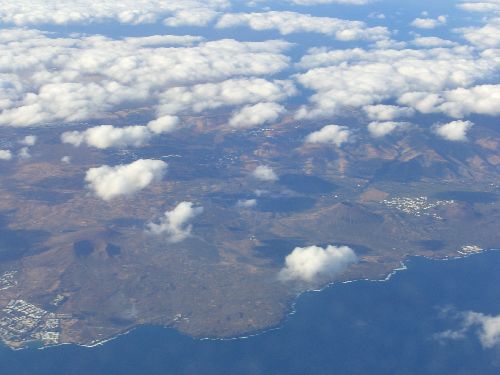 Fuerteventura vue de l'avion, premier apreçu des Canaries!