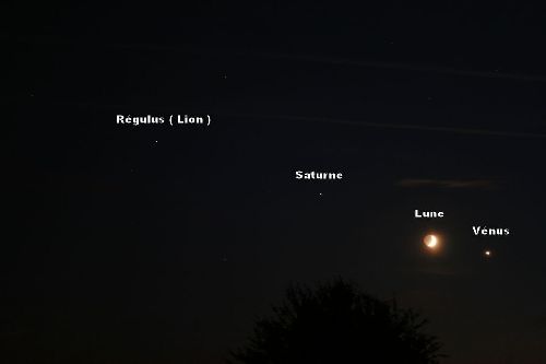 Conjonction Lune, Vénus, Saturne, Régulus le 18/06/07