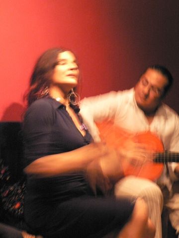 Chanteuse et musicien de flamenco