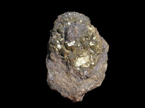 Pyrite & hématite - Batère - 66 (Taille: 12cm x 7,5cm):