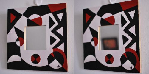 miroir noir/blanc/rouge 2àx20 cm => 15 euros (disponible)