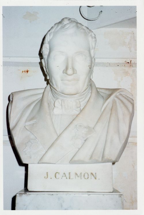 Buste de Jean Calmon par Antoine Etex, escalier de la Bibliothèque Municipale de Cahors