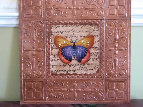 plaque metal bestiole papillon
