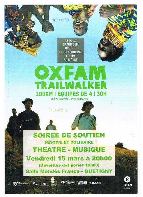 Affiche de soirée festive et solidaire - 15 mars 2013