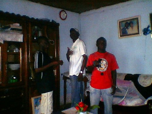 Kingsly Mopao (in red) and Lawrence Nkede in White