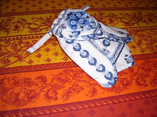 cigale en tissu provençale bleue