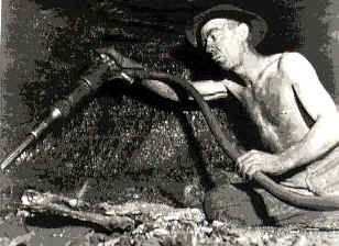 Mineur avec son marteau piqueur