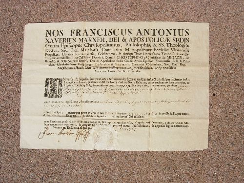 Certificat d'authenticité de reliquaire de saint Laurent