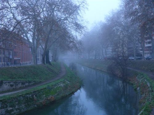 Le canal de Brienne sous le brouillard...