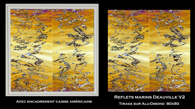 Reflets marins Deauville V2, tirage limité 10ex avec COA, 60x60, 80x80 ou 100x100 sur Alu-Dibond