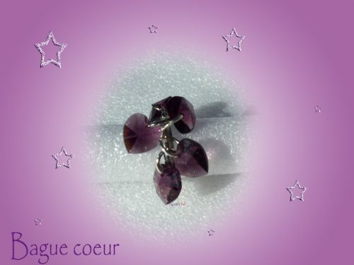 bague coeur mauve (à vendre)