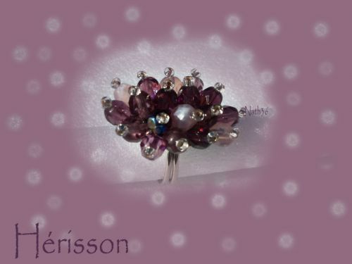 bague hérisson mauve (à vendre)