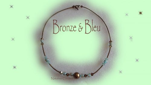 collier bronze et bleu (à vendre)