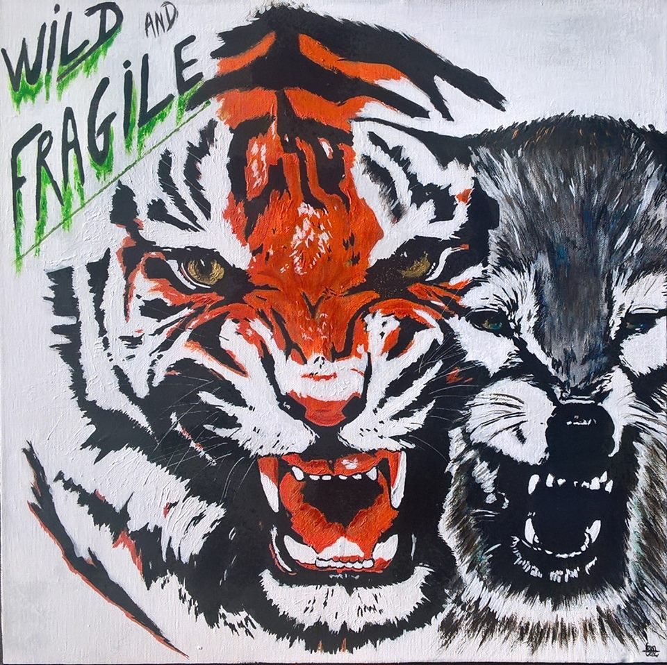 wild and fragile 50x50cm acrylique sur toile, exhibited in Dubai SOLD