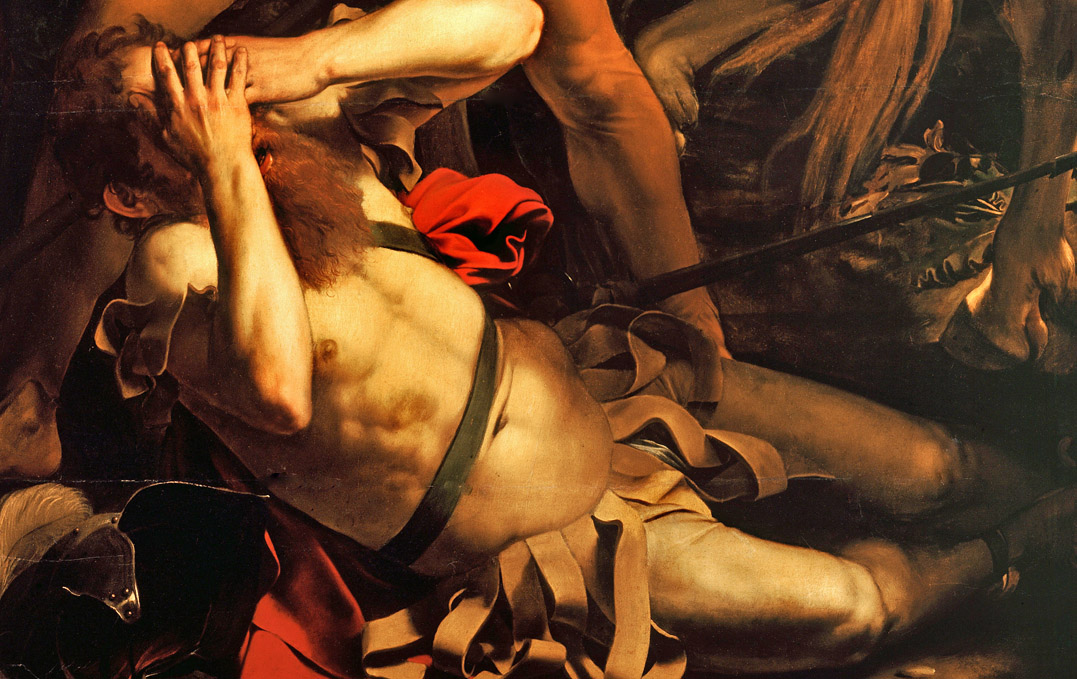 Caravaggio_Conversion_of_Saint_Paul-(c._1600-1) Odescalchi-détail Paul  BD+.jpg