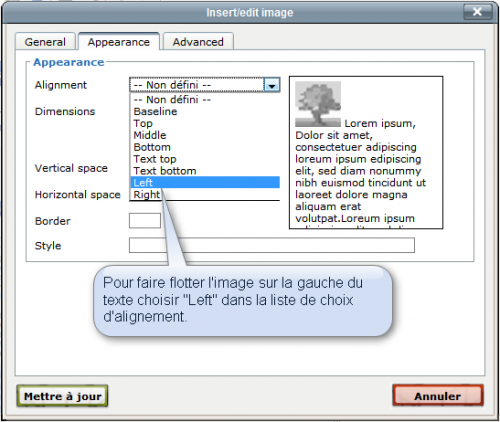 Démo gestion des images flottantes