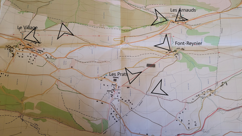 Les Prats-Font-Reynier-Les Arnauds-Le Village-Panneaux-Emplacement