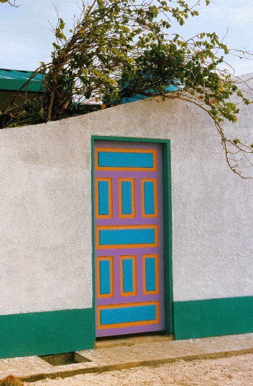 Porte coloré sur Los Roques (Vénézuela)