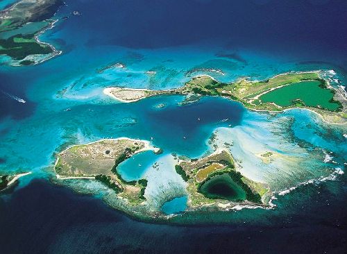 Vue Aérriènne sur Los Roques (Vénézuela)