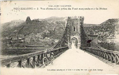 Une vieille carte postale du Pont de Rochemaure.