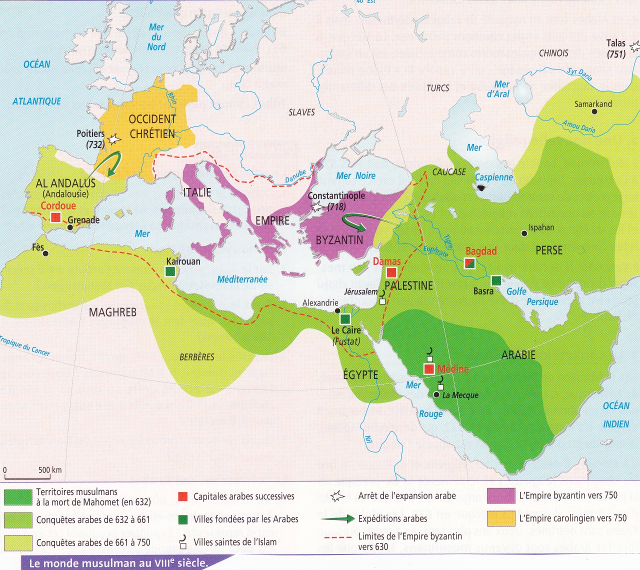 Le monde  musulman  au VIIIe si cle Carte Une autre histoire