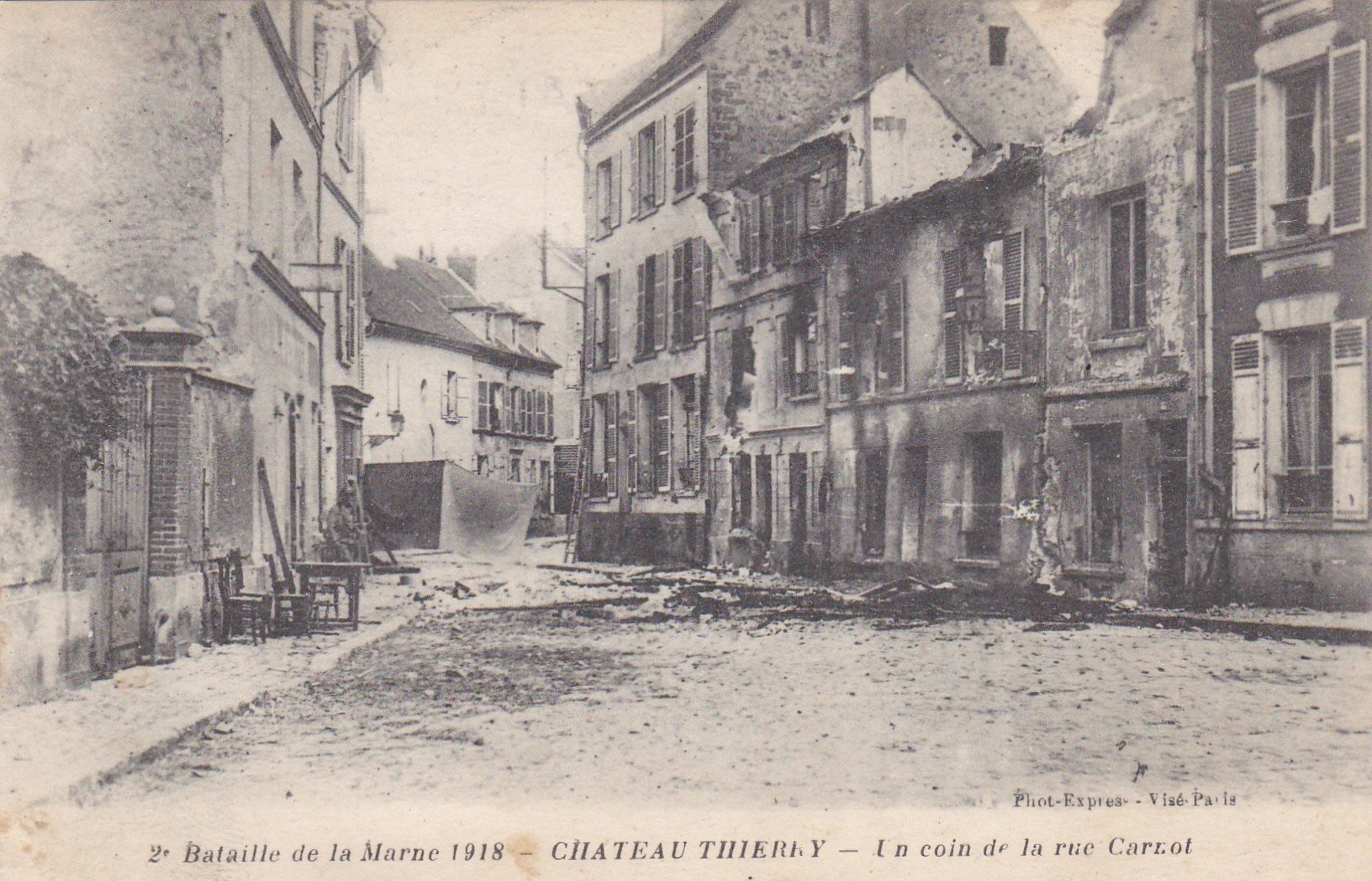 Château-Thierry - 2 ième bataille de la marne 1918 - passerelle du génie -  Carte postale ancienne et vue d'Hier et Aujourd'hui - Geneanet