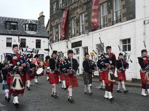 Le pipe band de Portree, Isle of Skye