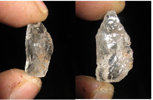 Cristal de roche du site 4' ,rare en prospection