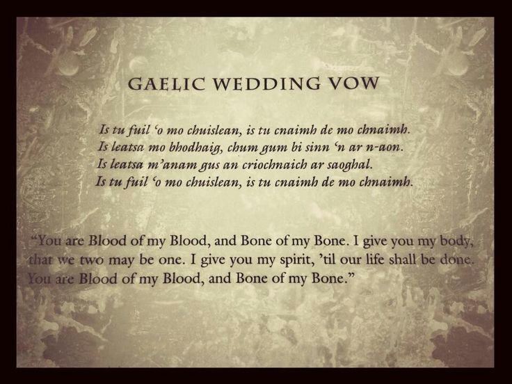 Gaelic wedding vows