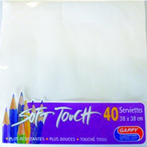 Serviettes soft touch 25x25cm 2 plis x 40 pièces blanc 49587.jpg