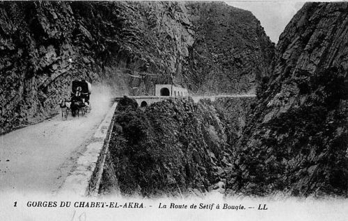 Gorges 1887, diligence reliant Bougie à Sétif