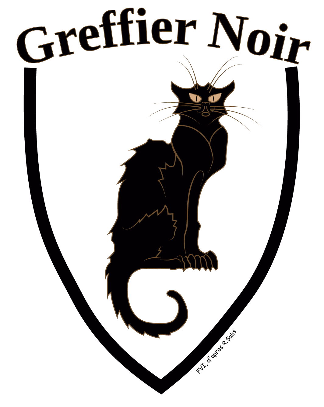 Le blason du site Le Greffier Noir, réalisé par FVI d'après Le Chat Noir de Salis. Le Greffier Noir a été fondé le 20 mars 2015