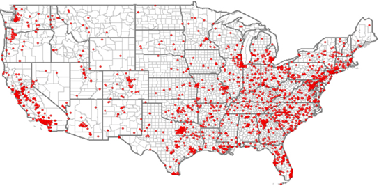 La carte des tueries de masse en 2015 aux états unis. (source www.gunviolencearchive.org) r.png
