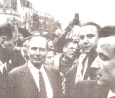 François Mitterrand à la manifestation
