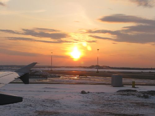 Coucher de soleil à l\'aéroport