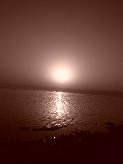 coucher de soleil sur la Mer morte